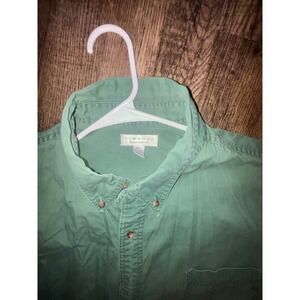 Time Out Timeless Sportswear Mens 3XL Green Cotton Button Down Long Sleeve Shirt